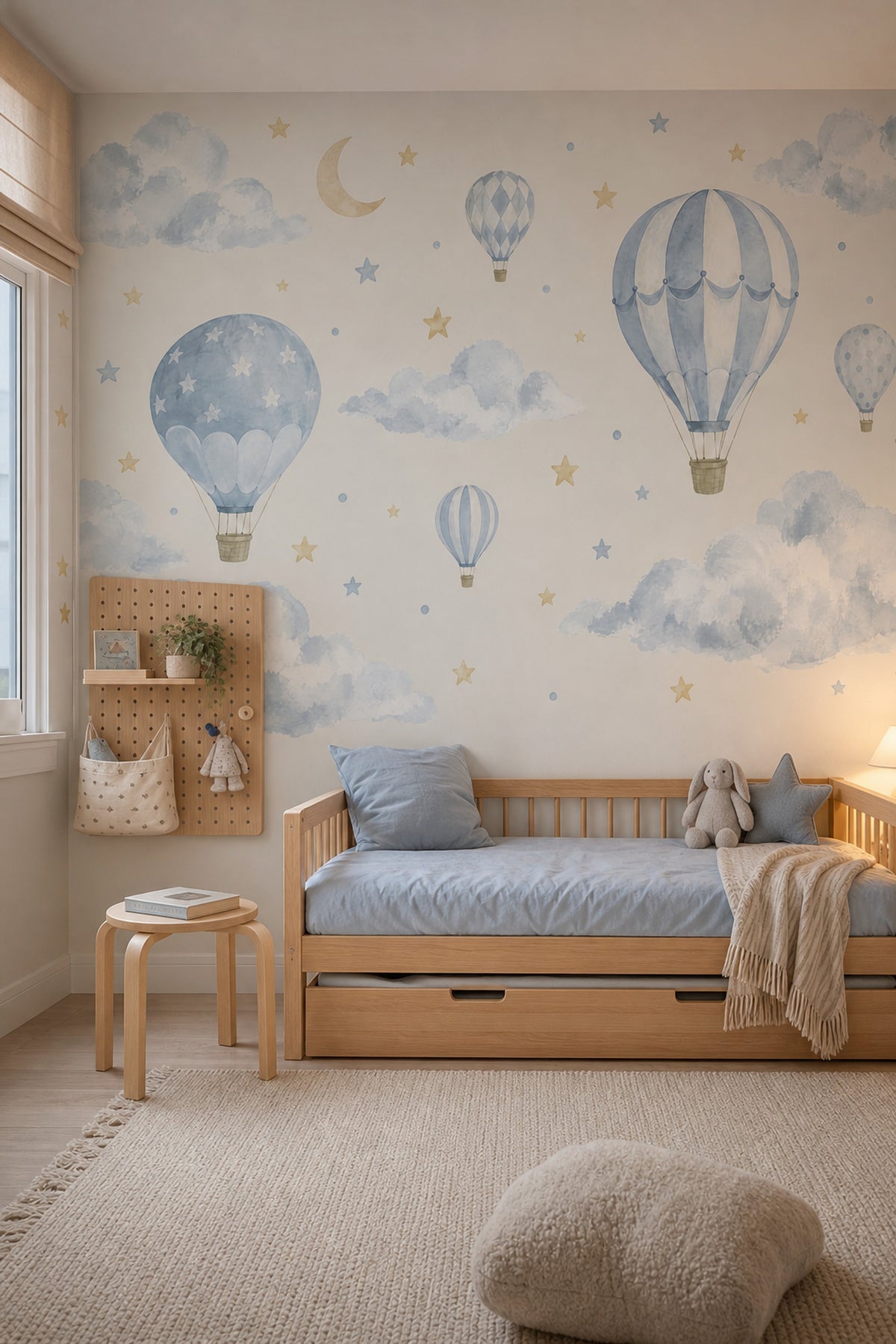 Watercolor Hot Air Balloons Wallpaper Pastel Sky Wall Mural