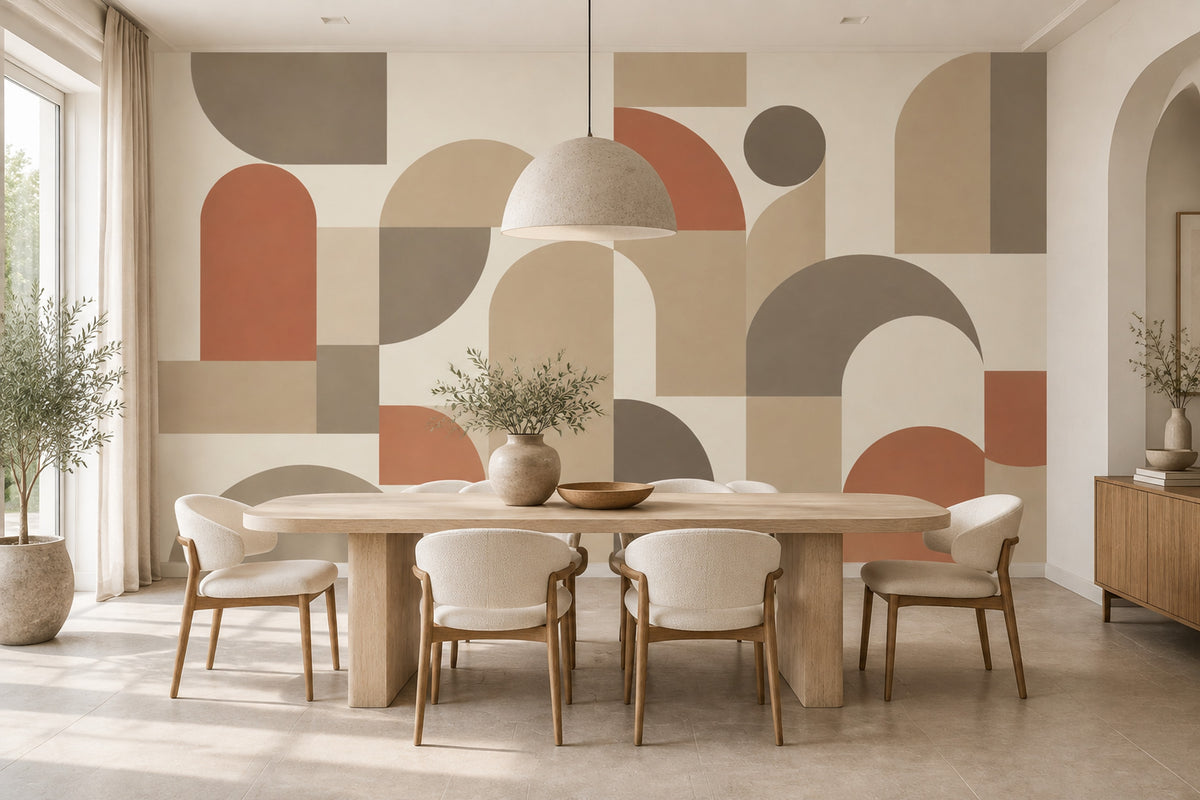 Geometric Arches Wallpaper Mid Century Modern Wall Mural