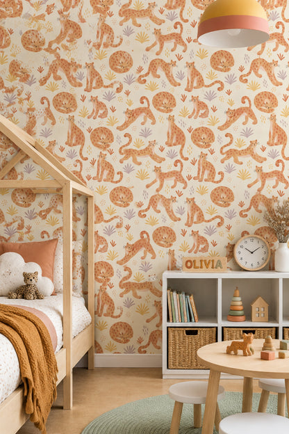 Leopard Wallpaper Watercolor Safari Pattern