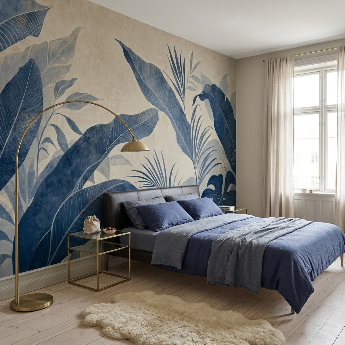 Tropical Leaves Wallpaper Grunge Texture Wall Mural