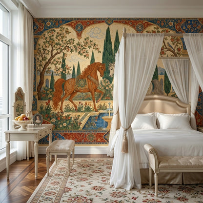 Persian Garden Horses Wallpaper Palace Arch Wall Mural