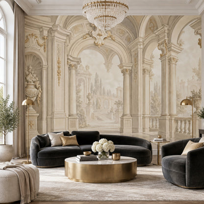 Palace Interior Wallpaper Arched Columns Wall Mural