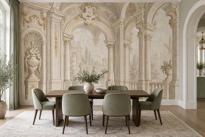 Palace Interior Wallpaper Arched Columns Wall Mural