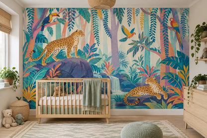 Tropical Jungle Wildlife Wallpaper Scenic Landscape Wall Mural