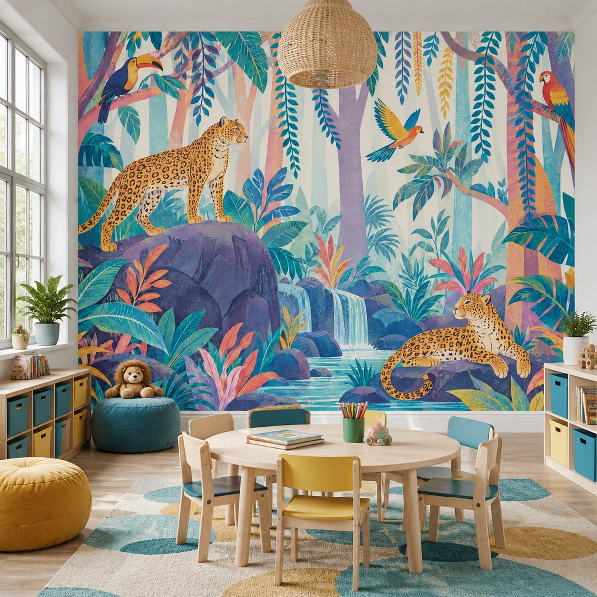 Tropical Jungle Wildlife Wallpaper Scenic Landscape Wall Mural