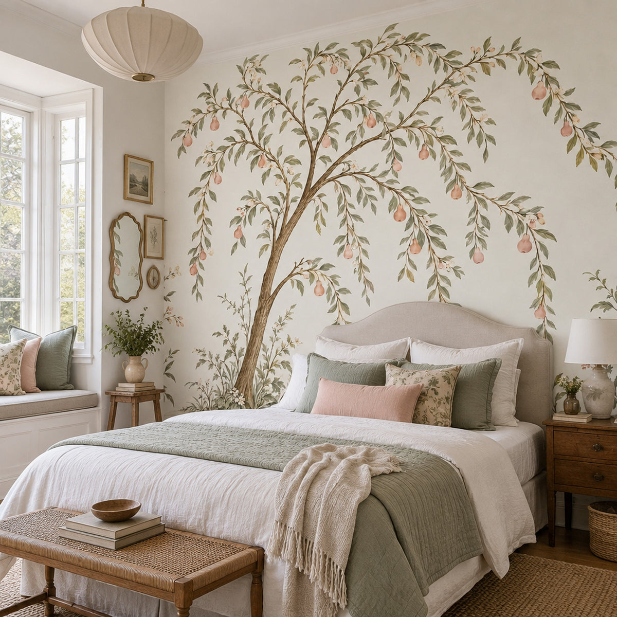 Pear Tree Wallpaper Chinoiserie Garden Wall Mural