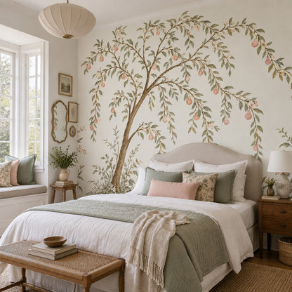 Pear Tree Wallpaper Chinoiserie Garden Wall Mural