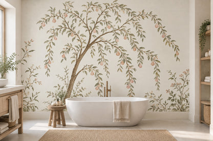 Pear Tree Wallpaper Chinoiserie Garden Wall Mural