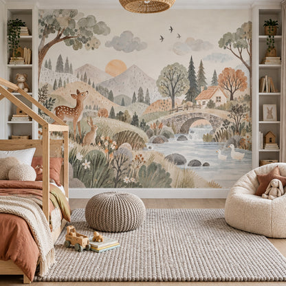 Woodland Animals Wallpaper Storybook Forest Wall Mural