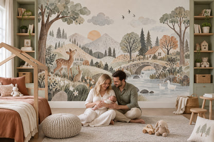 Woodland Animals Wallpaper Storybook Forest Wall Mural