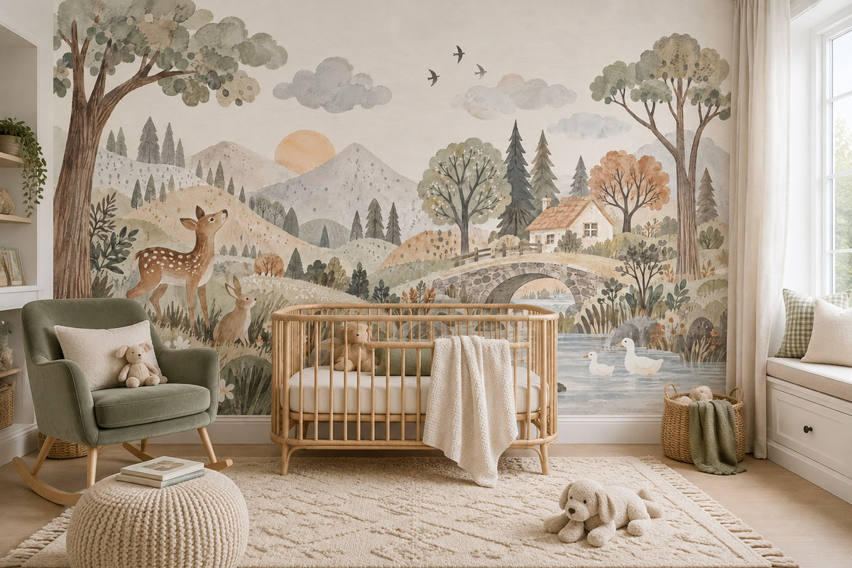 Woodland Animals Wallpaper Storybook Forest Wall Mural