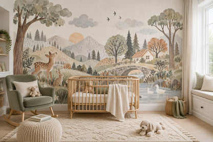 Woodland Animals Wallpaper Storybook Forest Wall Mural