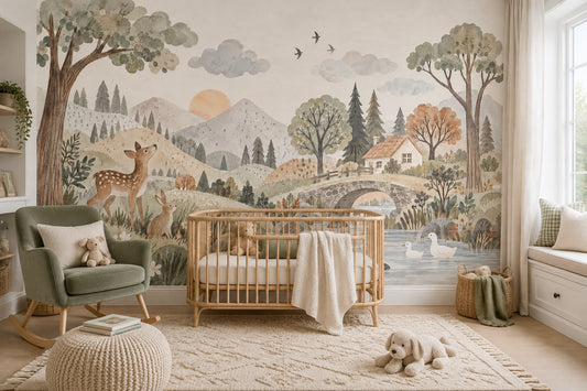 Woodland Animals Wallpaper Storybook Forest Wall Mural