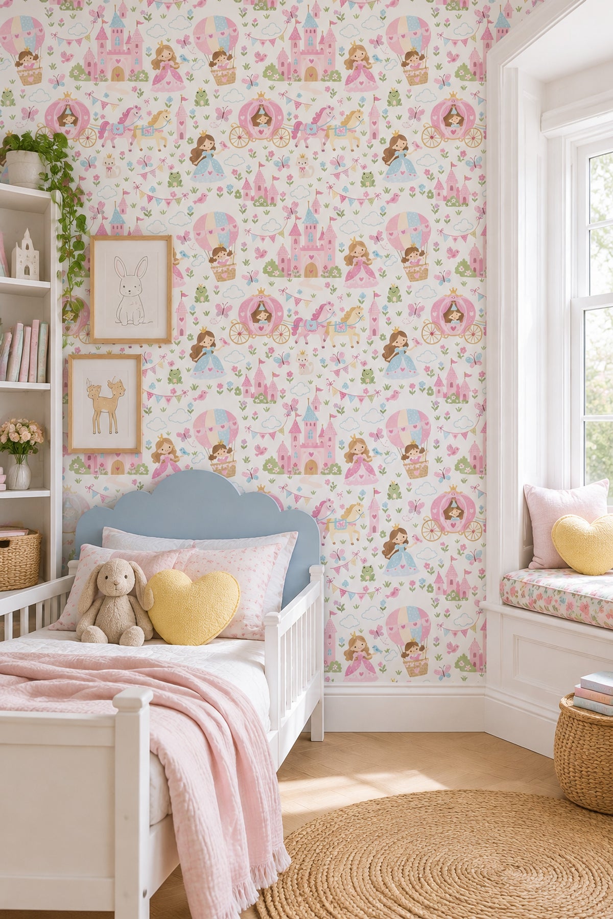 Princess Castle Wallpaper Pastel Fairytale Pattern