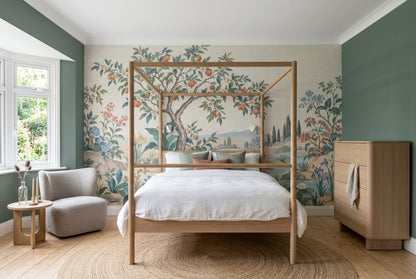 Chinoiserie Garden Landscape Wallpaper Vintage Botanical Wall Mural