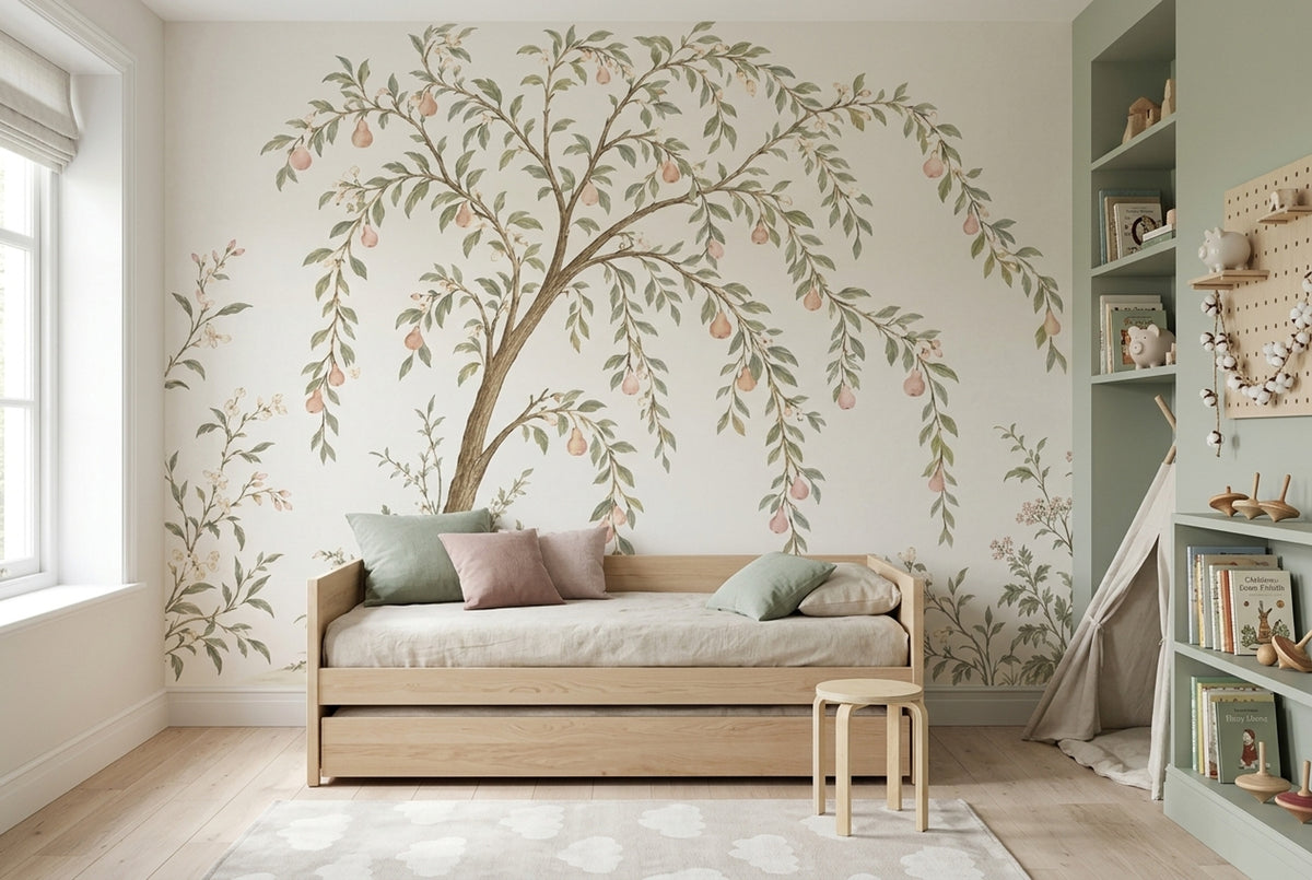 Pear Tree Wallpaper Chinoiserie Garden Wall Mural