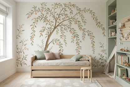 Pear Tree Wallpaper Chinoiserie Garden Wall Mural
