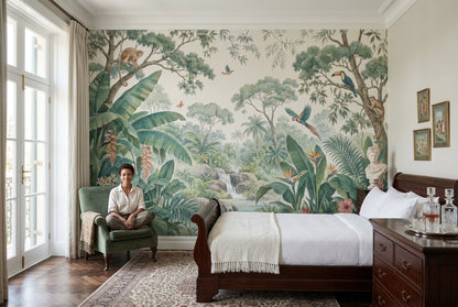 Tropical Jungle Wallpaper Waterfall Landscape Wall Mural