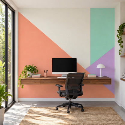 Pastel Geometric Color Block Wallpaper Minimalist Wall Mural