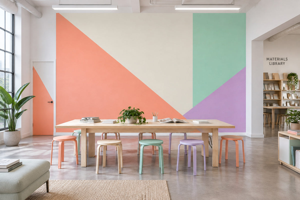 Pastel Geometric Color Block Wallpaper Minimalist Wall Mural