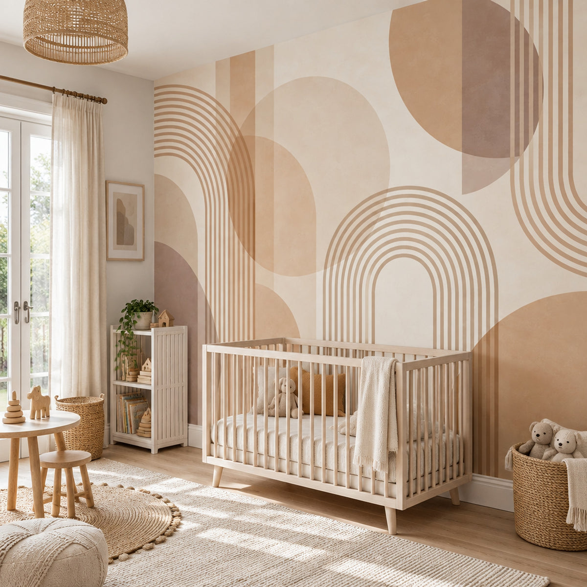 Abstract Arches Wallpaper Mid Century Modern Wall Mural