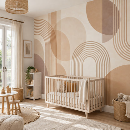 Abstract Arches Wallpaper Mid Century Modern Wall Mural