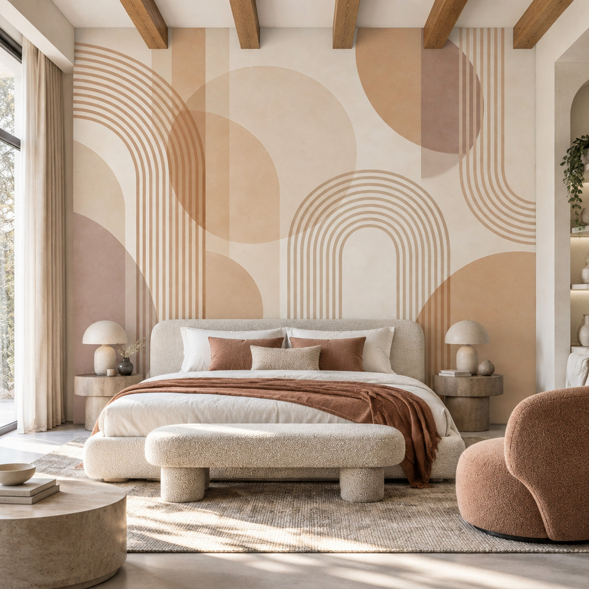 Abstract Arches Wallpaper Mid Century Modern Wall Mural