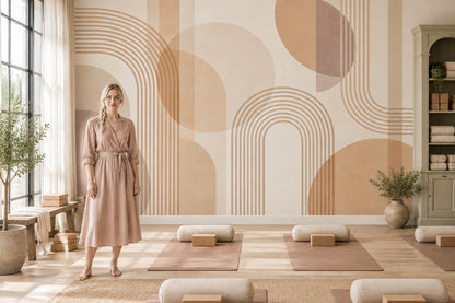 Abstract Arches Wallpaper Mid Century Modern Wall Mural