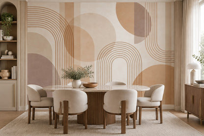 Abstract Arches Wallpaper Mid Century Modern Wall Mural