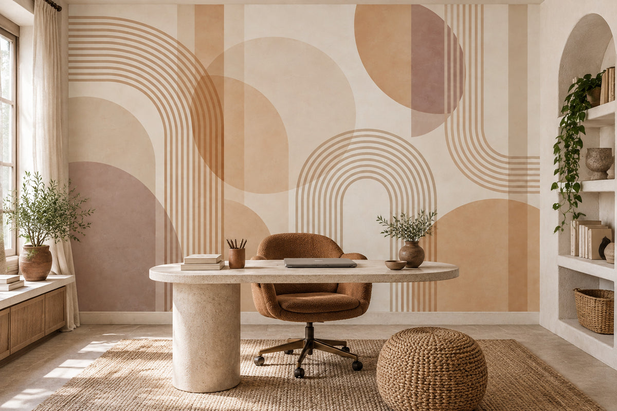 Abstract Arches Wallpaper Mid Century Modern Wall Mural