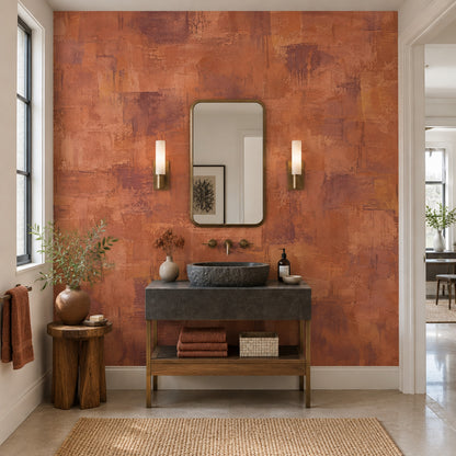 Textured Terracotta Blocks Wallpaper Abstract Geometric Wall Mural