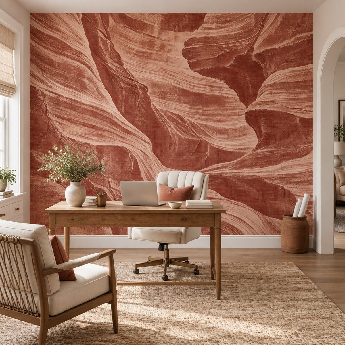 Canyon Rock Texture Wallpaper Terracotta Layers Wall Mural
