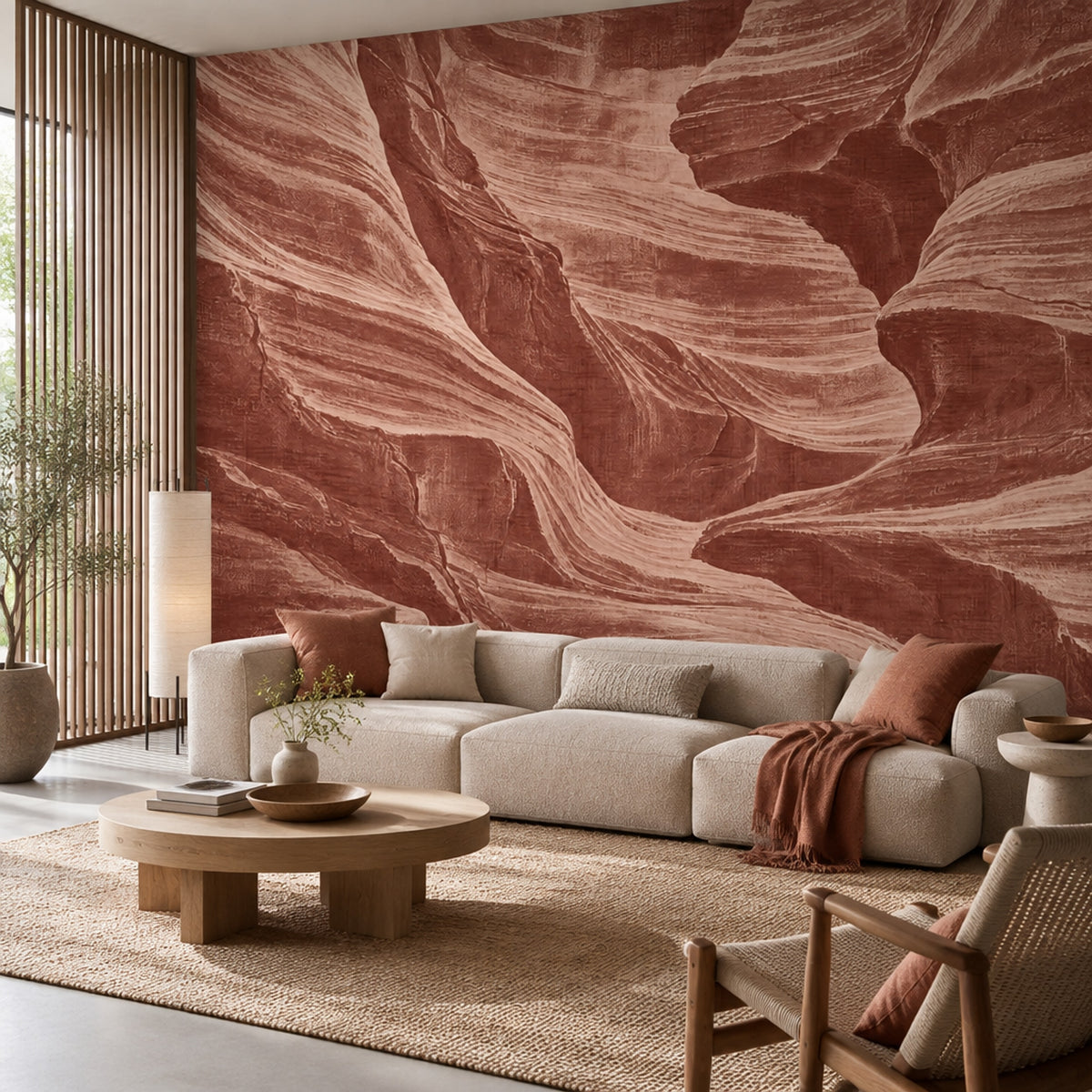 Canyon Rock Texture Wallpaper Terracotta Layers Wall Mural