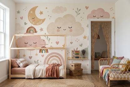 Sleepy Clouds Wallpaper Pastel Sky Wall Mural