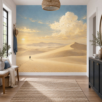 Desert Sand Dunes Wallpaper Sunset Sky Wall Mural