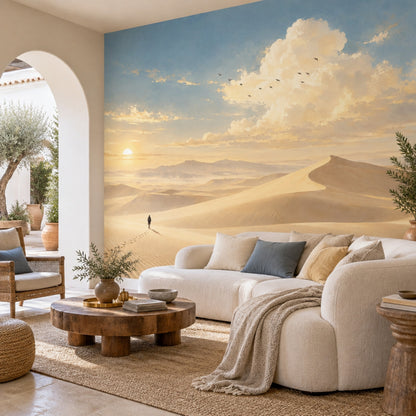 Desert Sand Dunes Wallpaper Sunset Sky Wall Mural