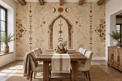 Moroccan Arch Wallpaper Celestial Geometric Wall Mural