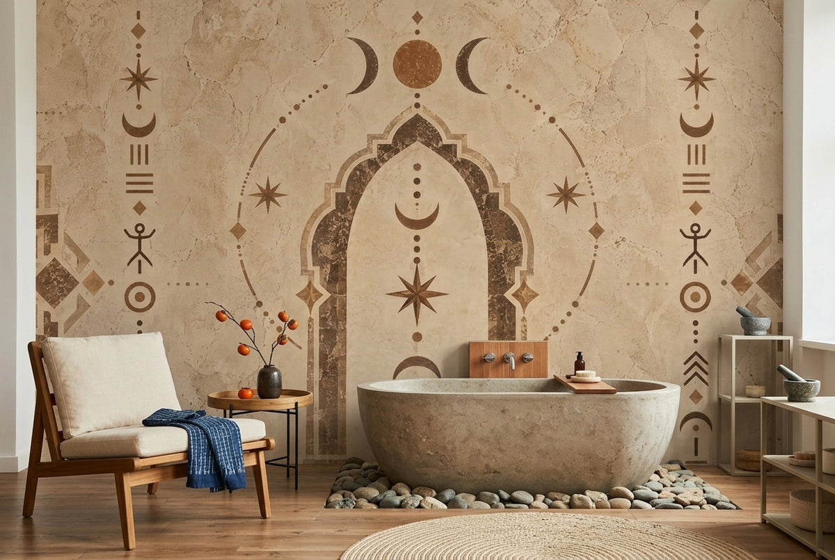 Moroccan Arch Wallpaper Celestial Geometric Wall Mural