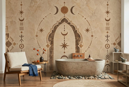 Moroccan Arch Wallpaper Celestial Geometric Wall Mural