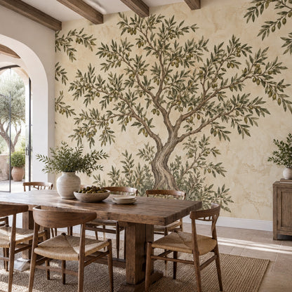 Olive Tree Wallpaper Vintage Fresco Wall Mural