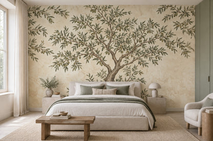 Olive Tree Wallpaper Vintage Fresco Wall Mural