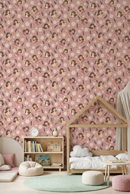 Fairy Wallpaper Whimsical Daisy Floral On Pink Background