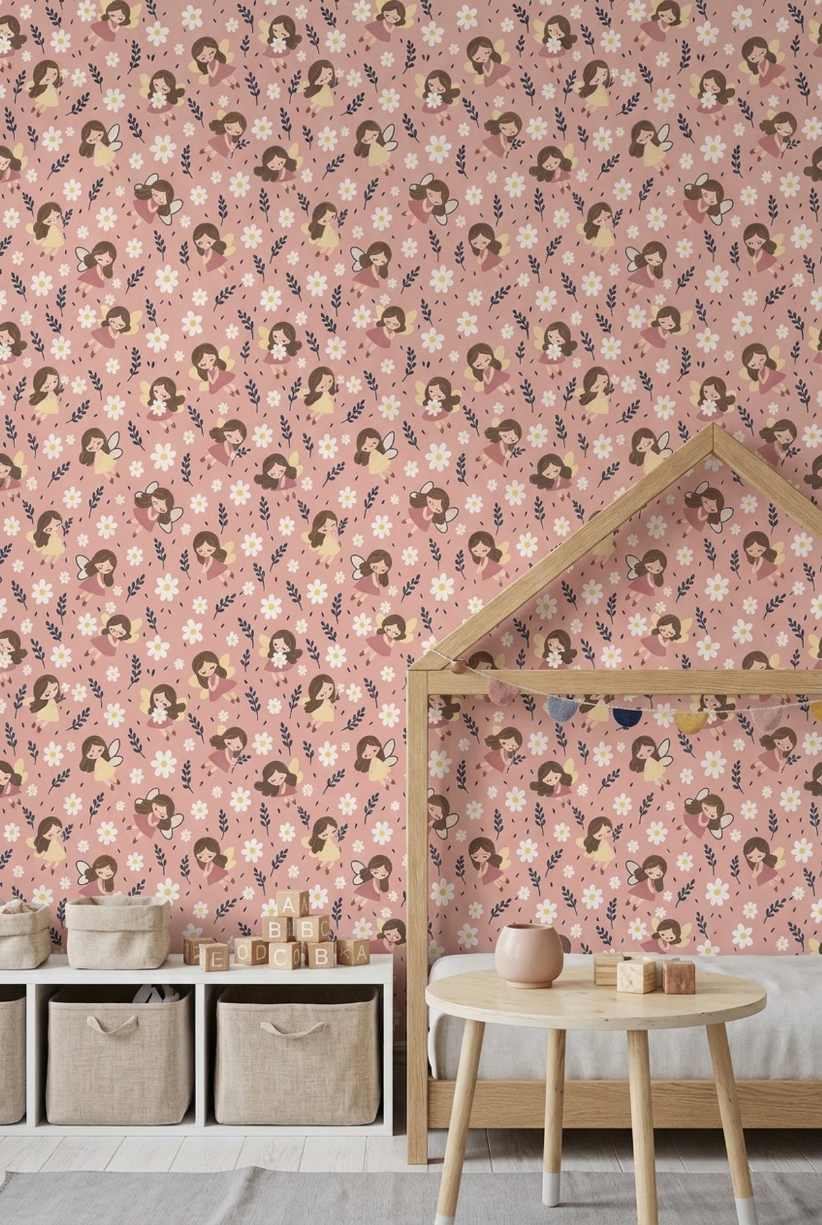 Fairy Wallpaper Whimsical Daisy Floral On Pink Background