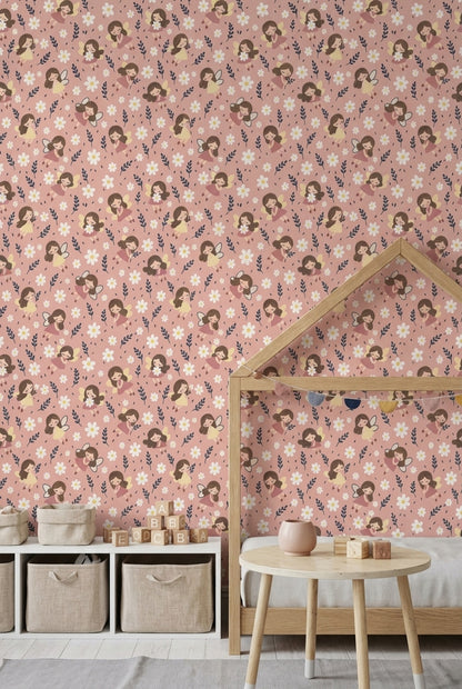 Fairy Wallpaper Whimsical Daisy Floral On Pink Background