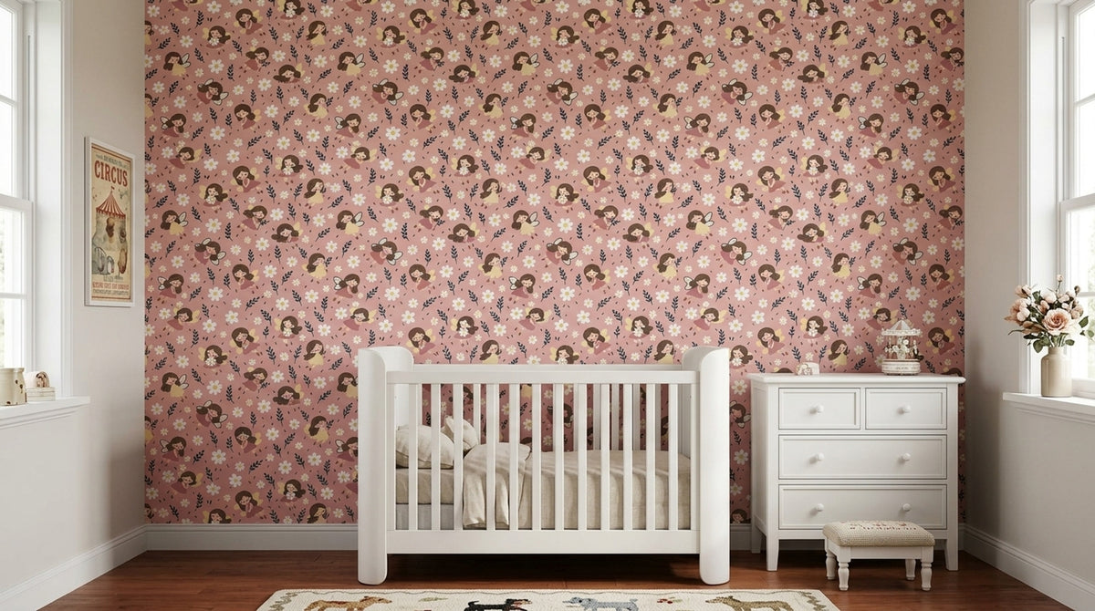 Fairy Wallpaper Whimsical Daisy Floral On Pink Background