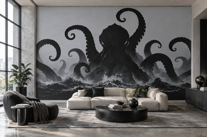Kraken Tentacles Wallpaper Stormy Sea Wall Mural