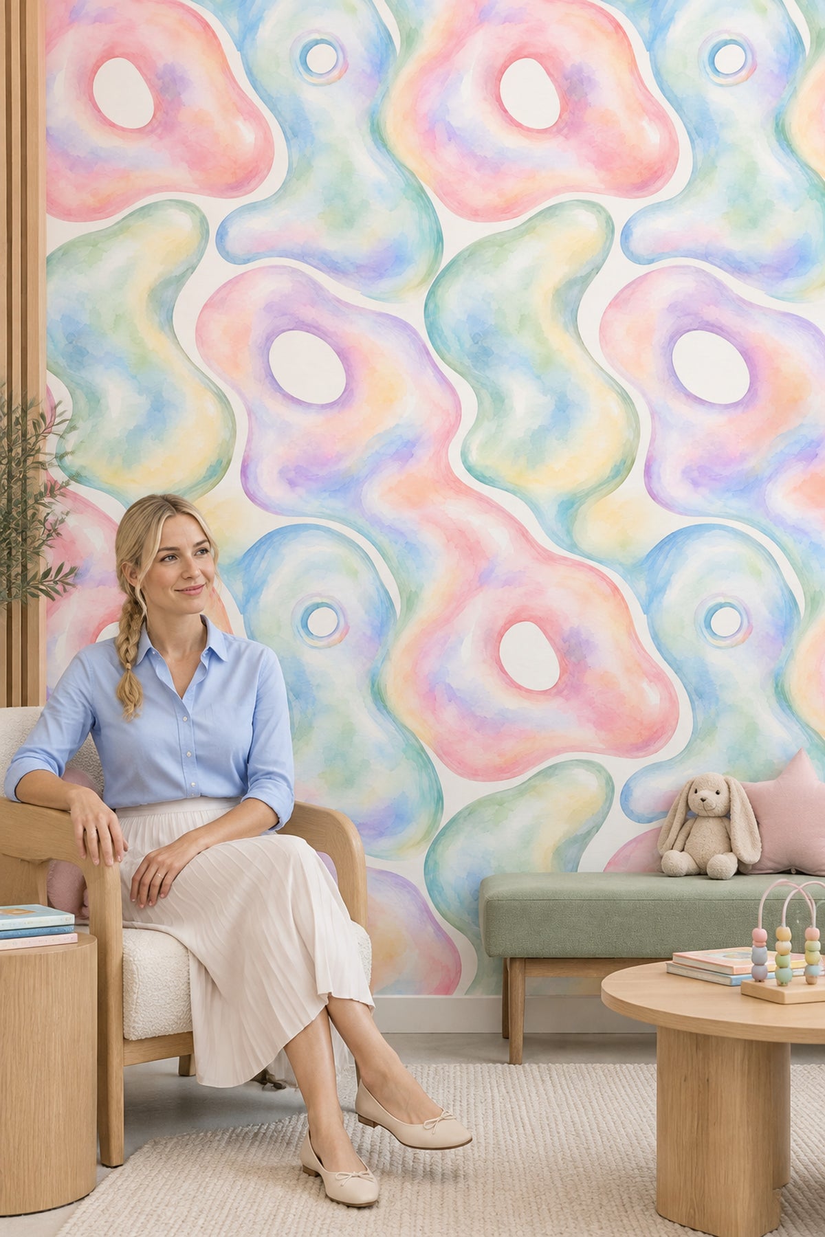 Abstract Shapes Wallpaper Pastel Watercolor Texture