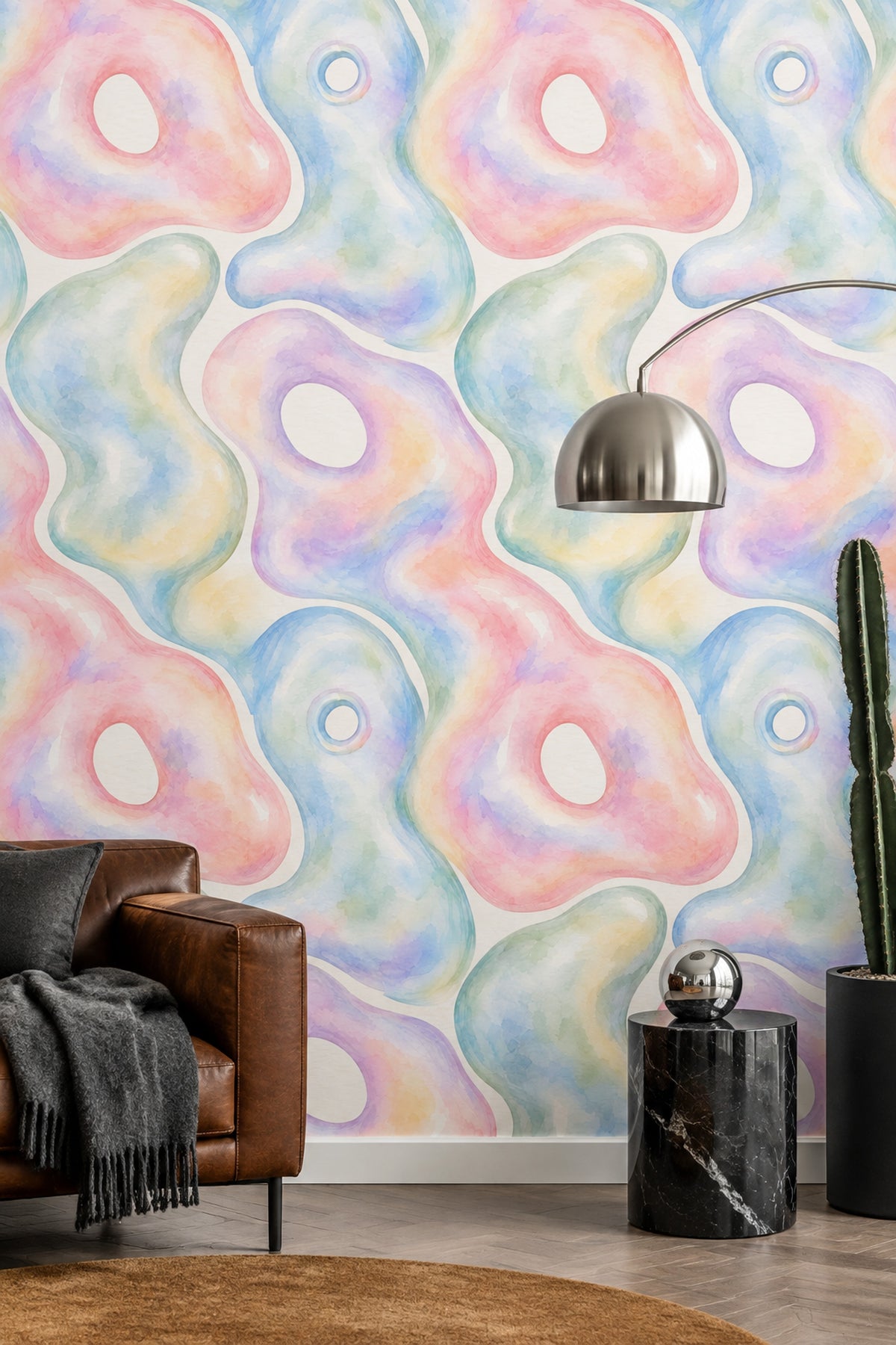 Abstract Shapes Wallpaper Pastel Watercolor Texture