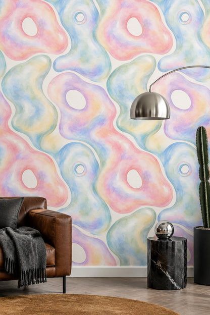 Abstract Shapes Wallpaper Pastel Watercolor Texture