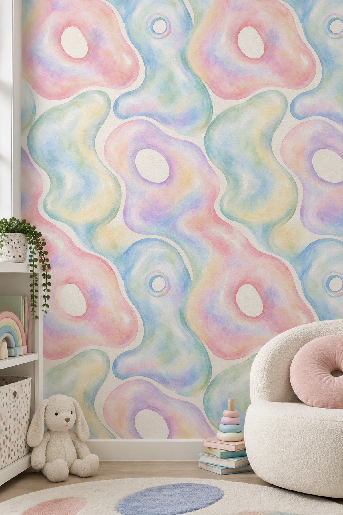 Abstract Shapes Wallpaper Pastel Watercolor Texture